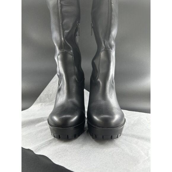 Guess ,Wm, Taylin, Faux Leather, Lug Sole, Thigh-High Boots, Blk, 9 1/2 M, Zip - Picture 8 of 12